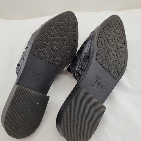 Zodiac Hendrix Mule Shoes Womens 7 Black Leather Slip On Block Heels Mules - Picture 6 of 8